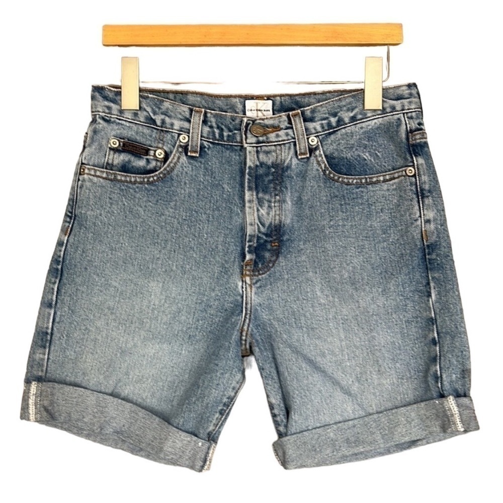 Calvin Klein Jeans Vintage Button Fly Cuffed Denim Shorts - Picture 1 of 10